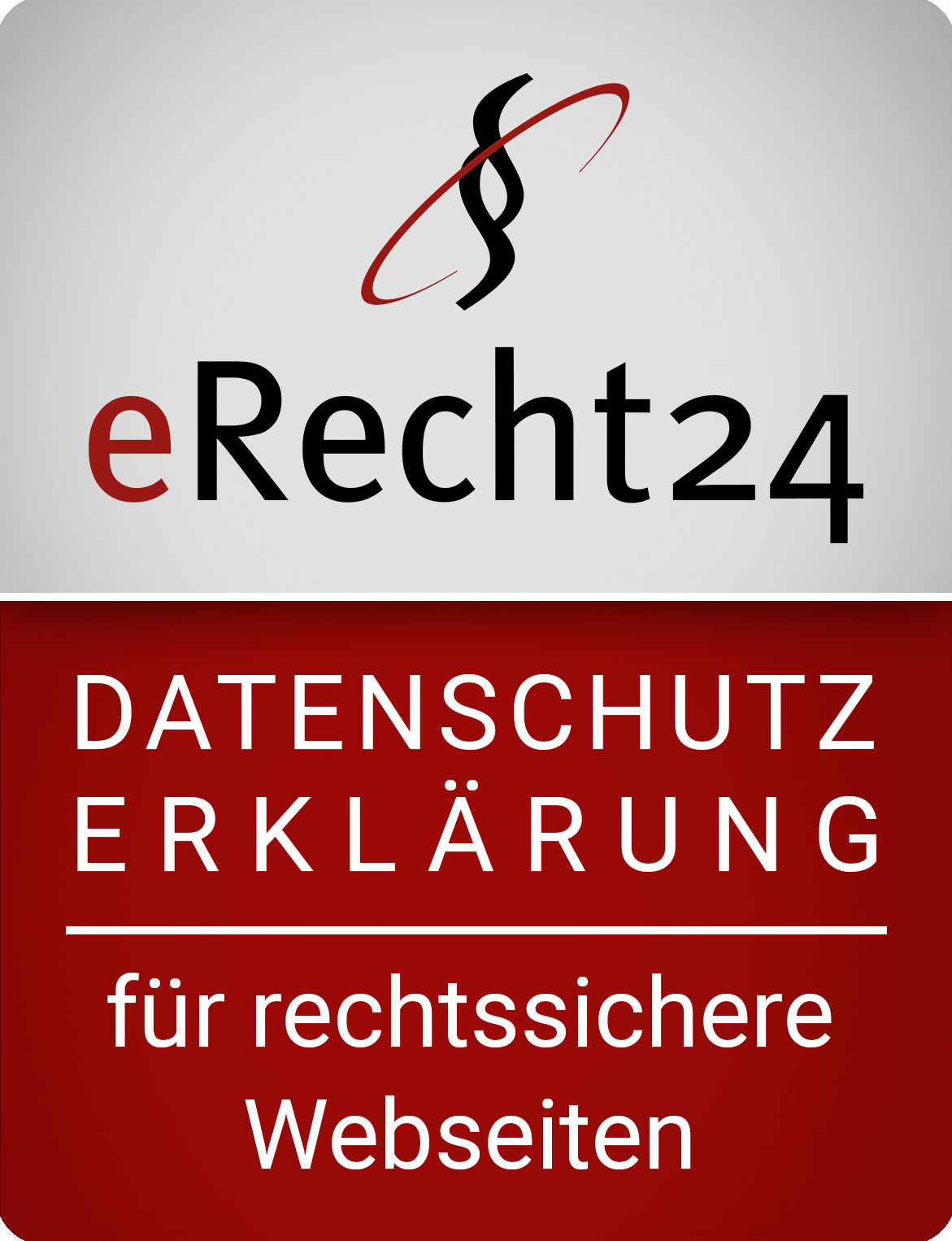 erecht24 siegel disclaimer rot gross